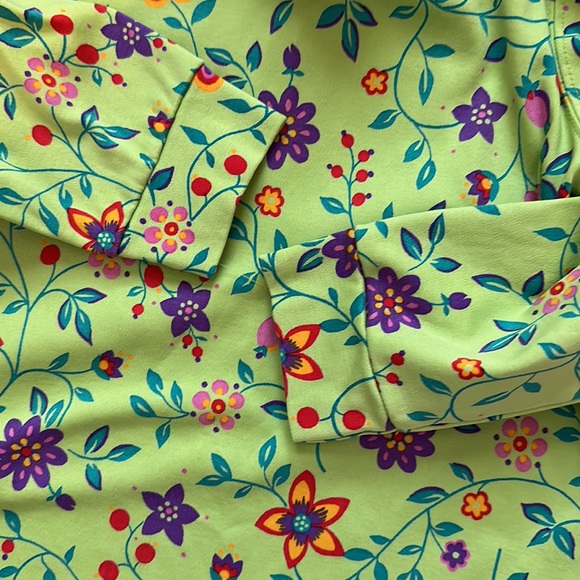 Hanna Andersson emerald green floral turtleneck long sleeve shirt size 100||5T - Picture 5 of 6